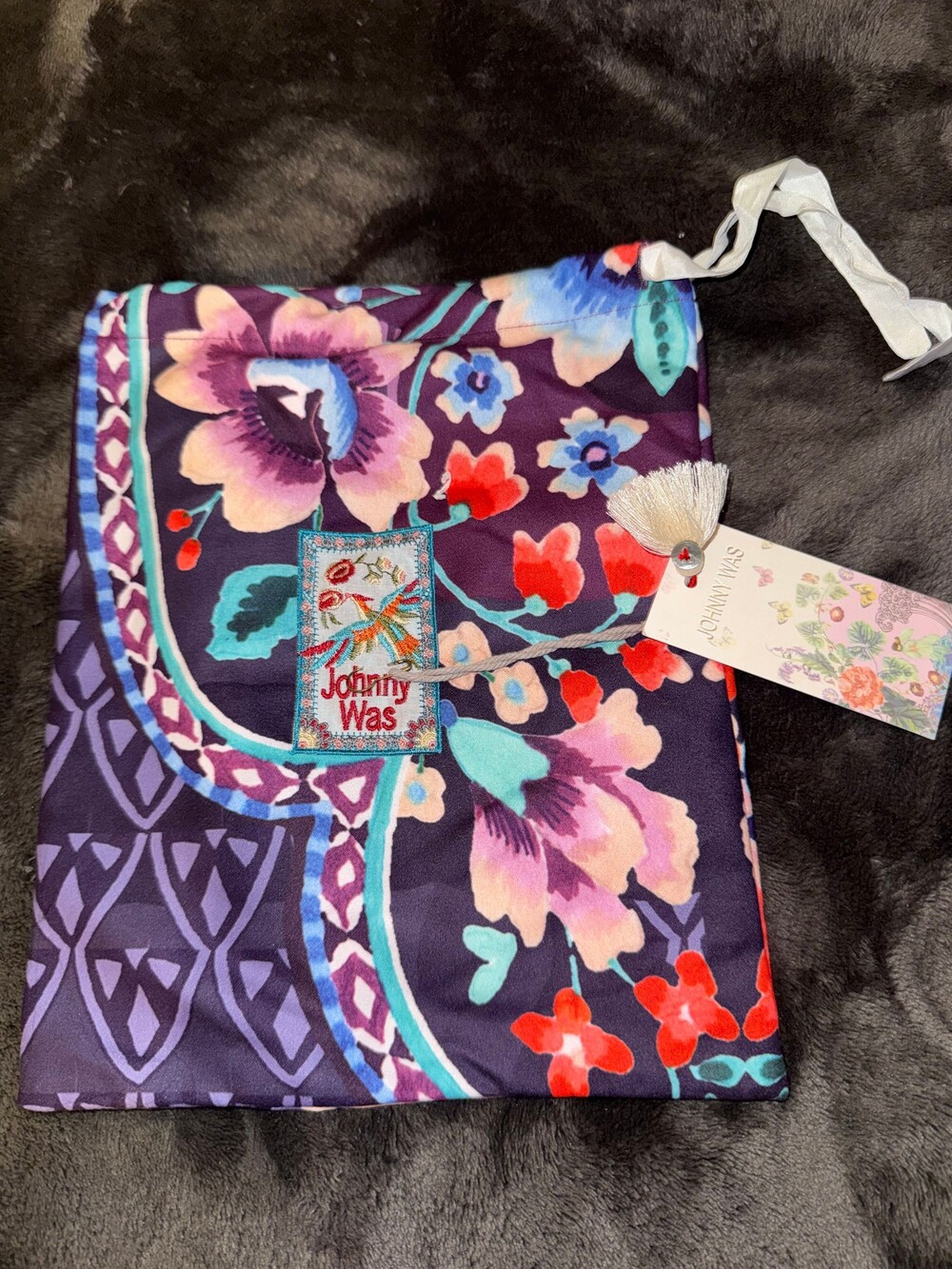 Johnny Was small drawstring beauty bag
